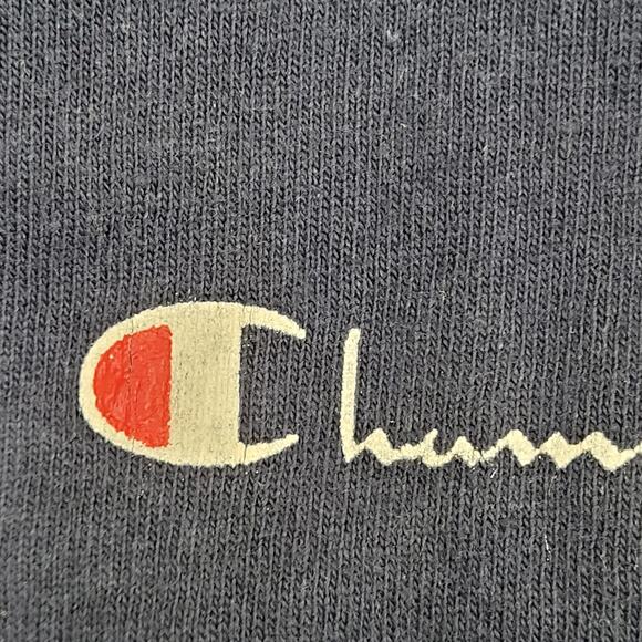 Vintage 80s Champion Shirt Teens M/L 16x27 Faded Navy Blue - Picture 8 of 12